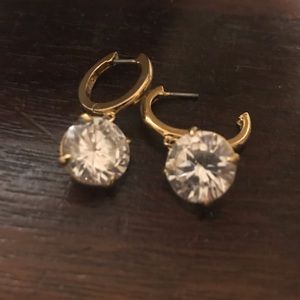 Kate Spade cubic zirconia gold huggie earrings